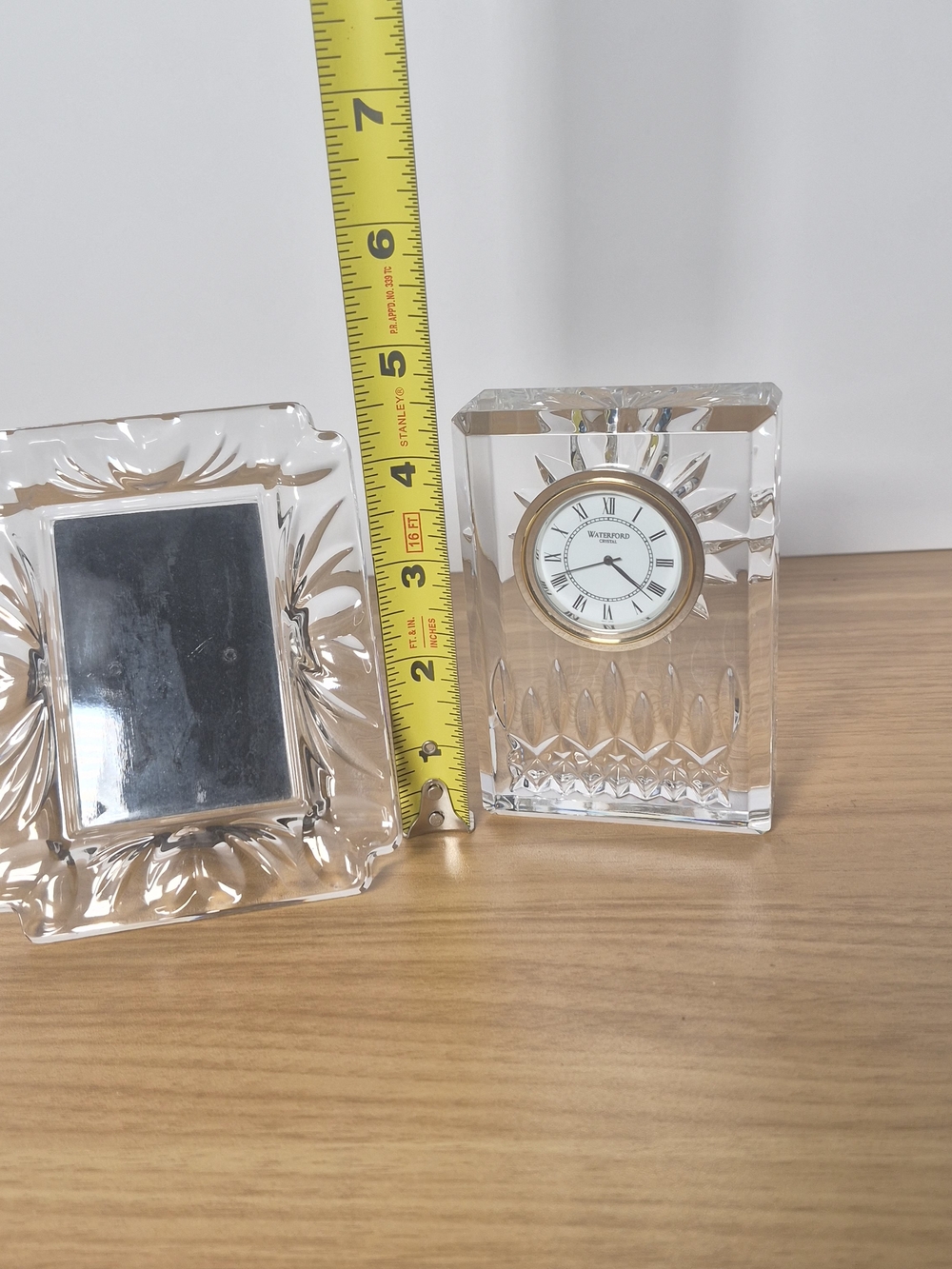 Waterford Crystal Desk Clock & Miniature Picture Frame Set Vintage Luxury Home - Picture 14 of 15